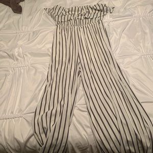Black & White Striped Jumpsuit